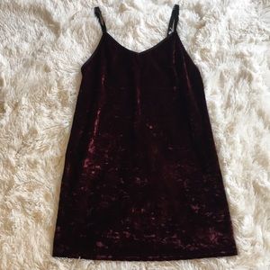 TopShop Velvet Spaghetti Strap Mini Dress